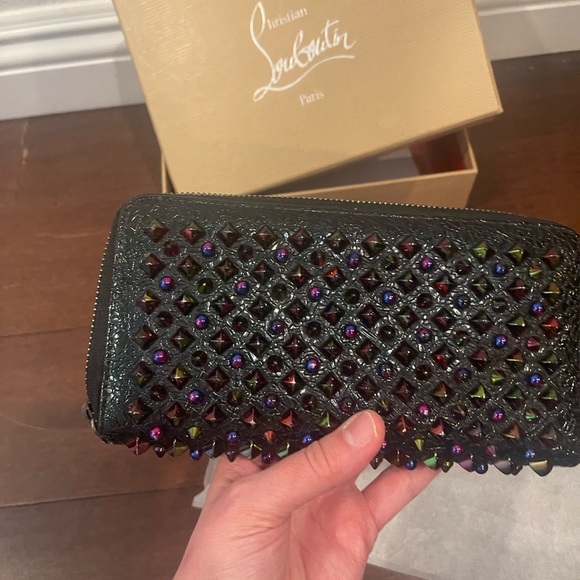 Christian Louboutin Panettone Multicolor Studded Spike Wallet - Picture 4 of 8
